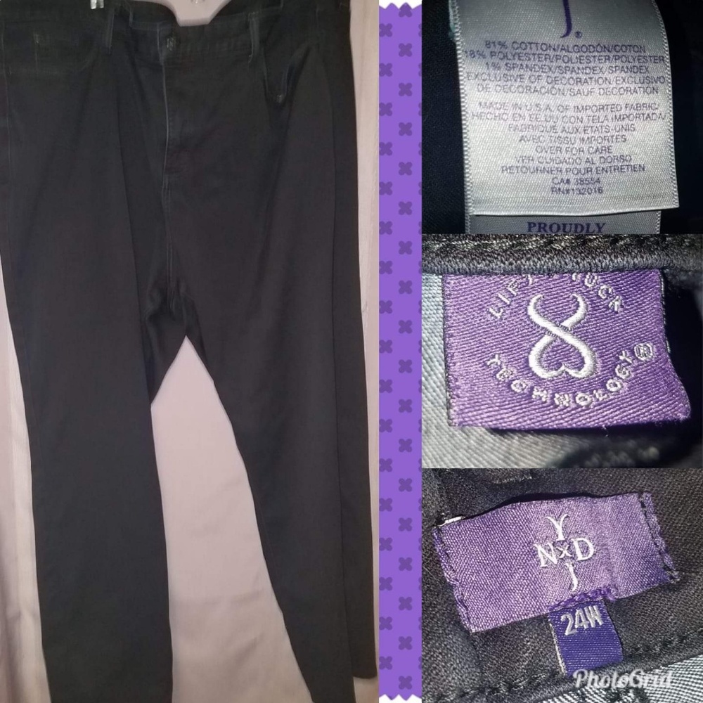 NYDJ lift and tuck black pants 24W